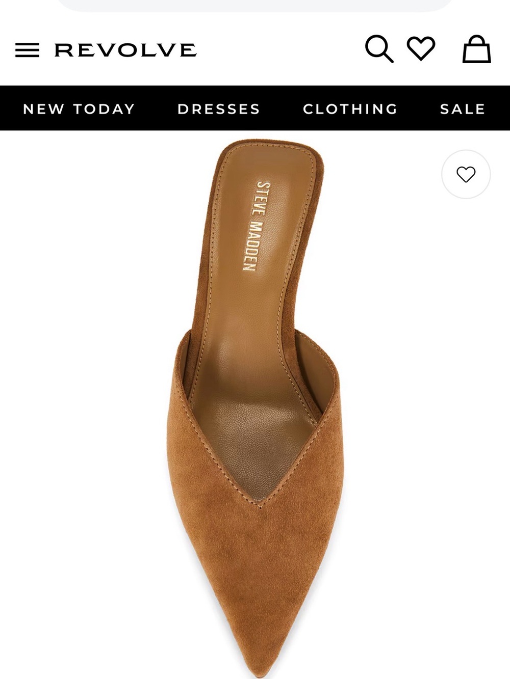 Steve Madden Cognac Suede Pointed Slip-On Mule